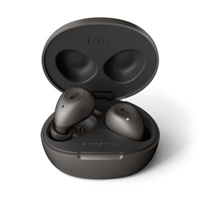KEF Mu3 Noise-Cancelling Wireless Earphones - Charcoal Grey