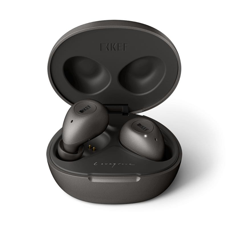 KEF Mu3 Noise-Cancelling Wireless Earphones - Charcoal Grey