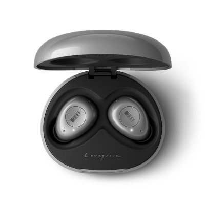 KEF Mu3 Noise-Cancelling Wireless Earphones - Silver Grey