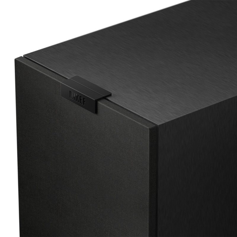 KEF Q3 Meta Bookshelf Speakers Satin Black (Pair) - grille and cabinet finish detail