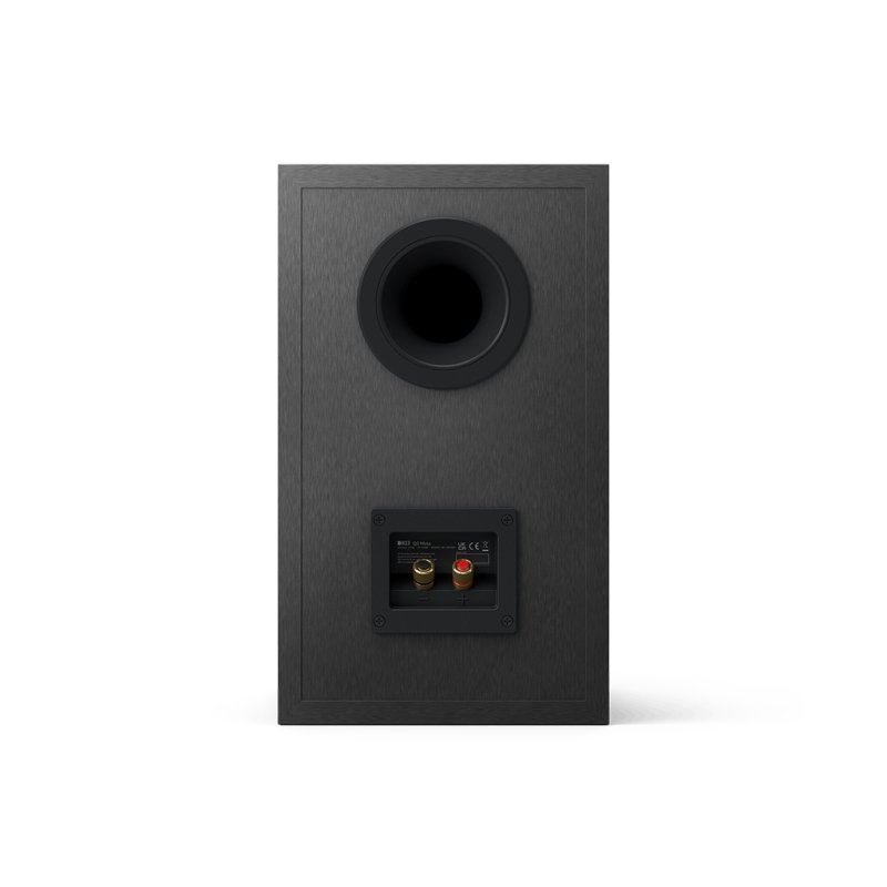 KEF Q3 Meta Bookshelf Speakers Satin Black (Pair) - rear panel showing port and terminals, single speaker