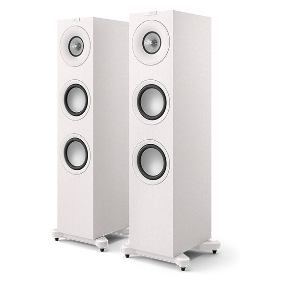 KEF Q7 Meta Floorstanding Speakers Satin White (Pair) perspective view
