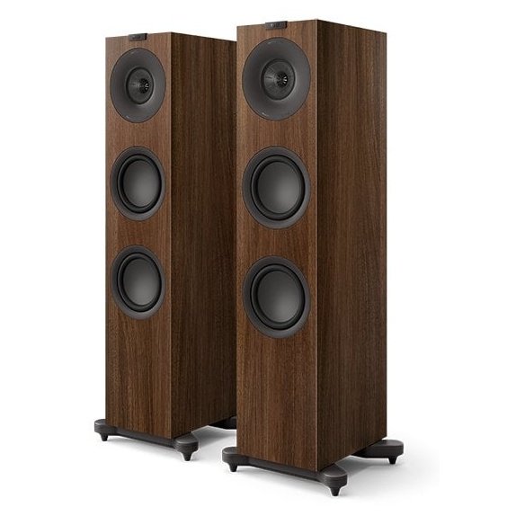 KEF Q7 Meta Floorstanding Speakers Walnut (Pair) perspective view
