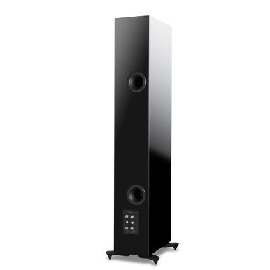 KEF R11 Floorstanding Speakers Gloss Black (Pair) — rear view