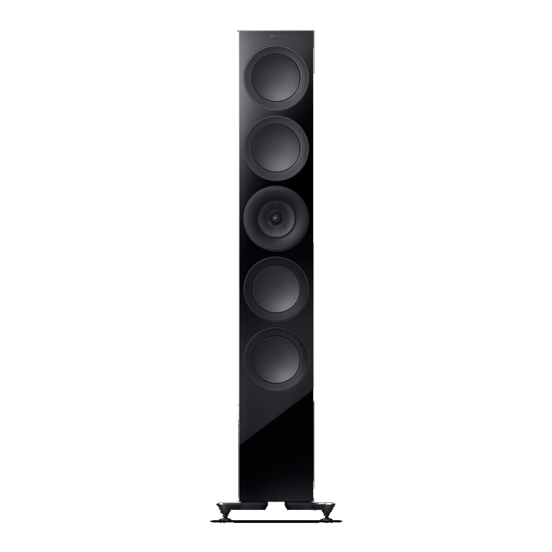 KEF R11 Floorstanding Speakers Gloss Black (Pair) — front view