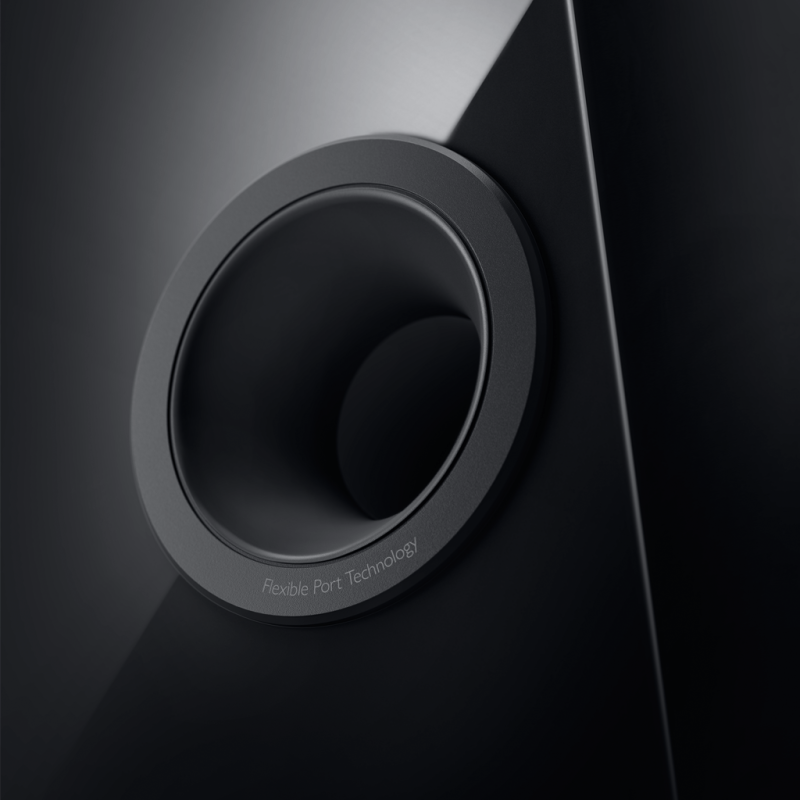 KEF R11 Floorstanding Speakers Gloss Black (Pair) — bass driver close-up