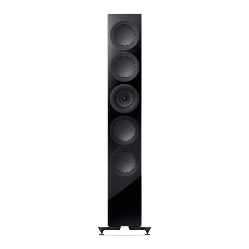 KEF R11 Meta Floorstanding Speakers Black Gloss (Pair): single speaker front view