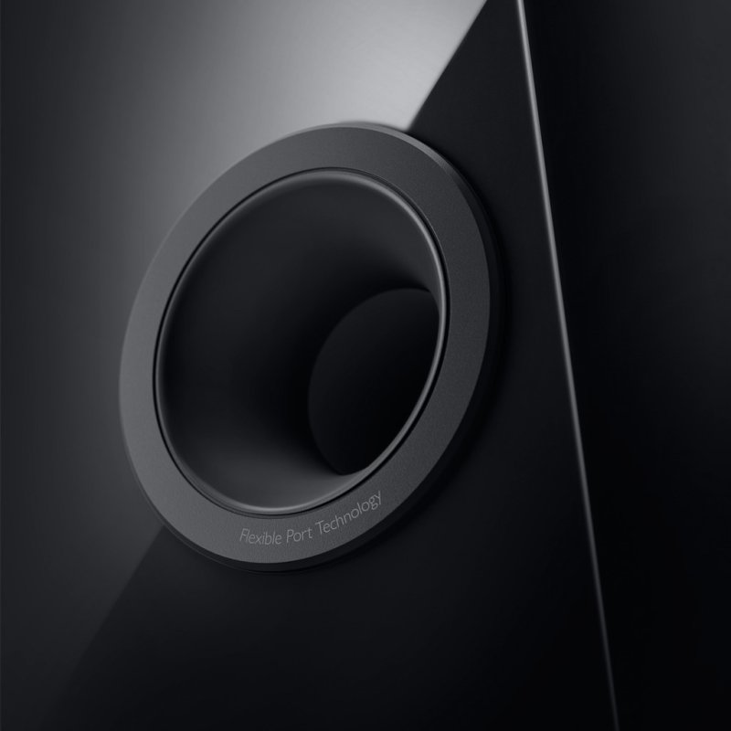 KEF R11 Meta Floorstanding Speakers Black Gloss (Pair): flexible reflex port detail