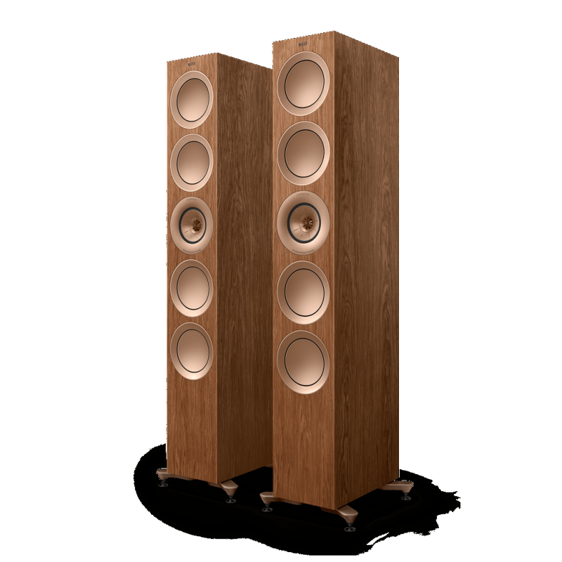 KEF R11 Meta Floorstanding Speakers Walnut (Pair) — pair view