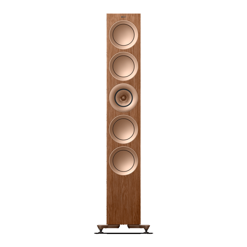 KEF R11 Meta Floorstanding Speakers Walnut — front view single