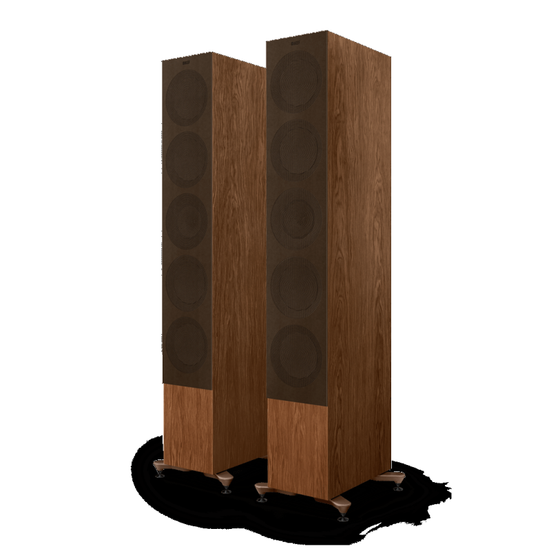 KEF R11 Meta Floorstanding Speakers Walnut (Pair) — pair with grilles