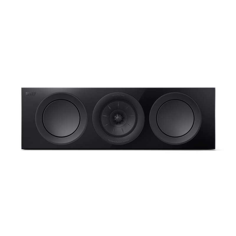 KEF R2 Meta Centre Speaker Black Gloss, front