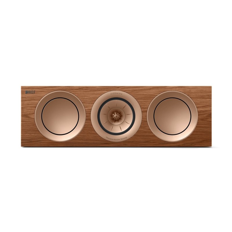 KEF R2 Meta Centre Speaker Walnut, front