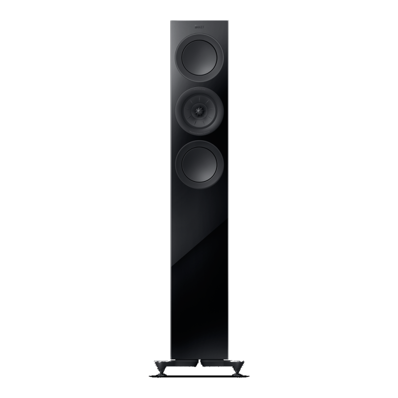 KEF R5 Meta Floorstanding Speakers Black (Pair) — front view