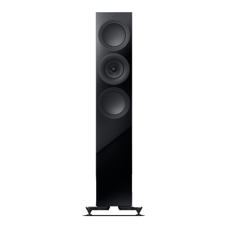KEF R7 Meta Floorstanding Speakers Black (Pair) — single speaker front view