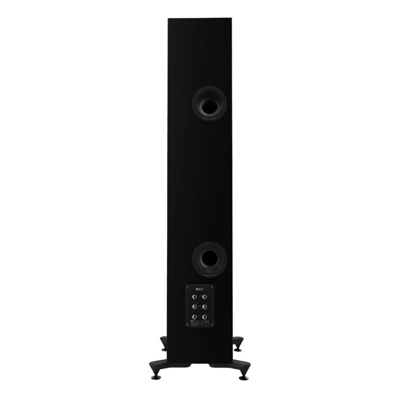 KEF R7 Meta Floorstanding Speakers Black — rear panel close-up