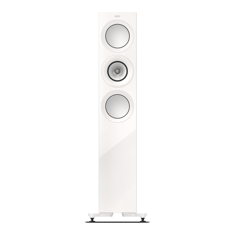 KEF R7 Meta Floorstanding Speakers White (Pair) — single speaker front view