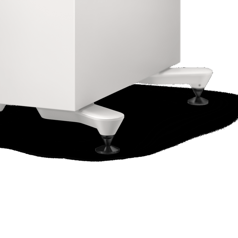 KEF R7 Meta Floorstanding Speakers White (Pair) — plinth and spike detail