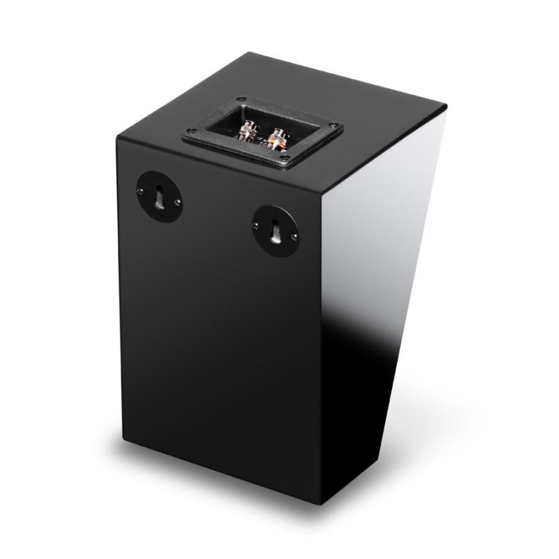 KEF R8a Dolby Atmos Speaker — rear panel showing binding posts and keyhole wall mount