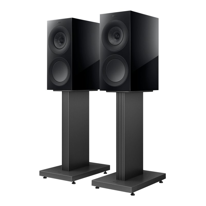 KEF S3 Floor Stand - Slate Grey with speaker