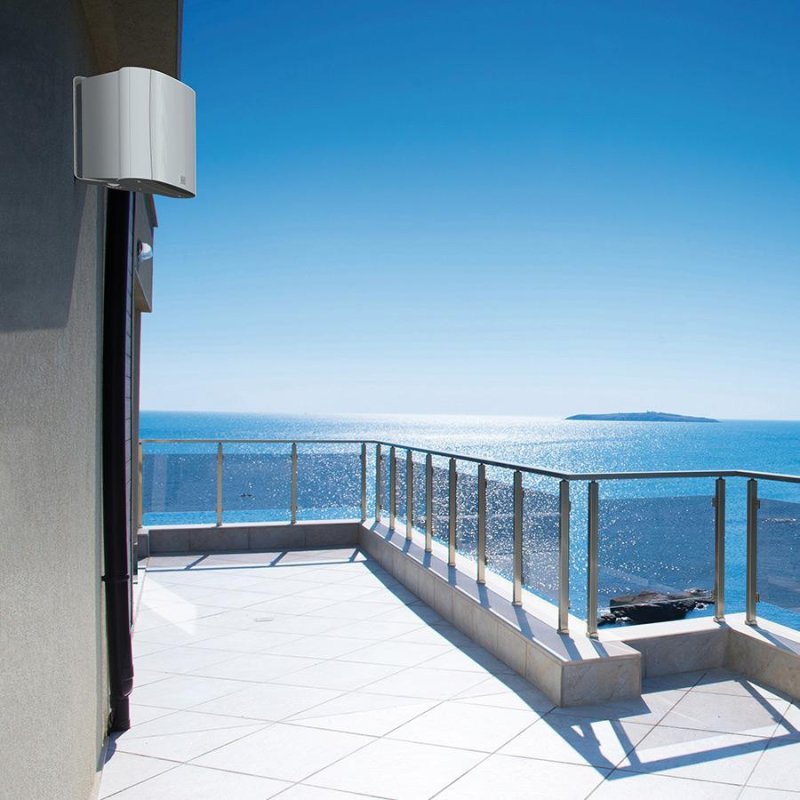 KEF Ventura 6 Outdoor Speaker (Pair) — lifestyle, balcony installation