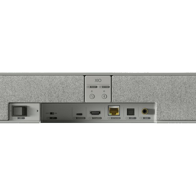 KEF XIO Silver Grey rear connections detail