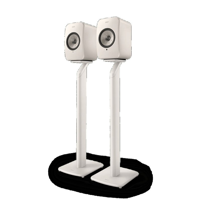 KEF S1 Floor Stand Mineral White with LSX II Speakers
