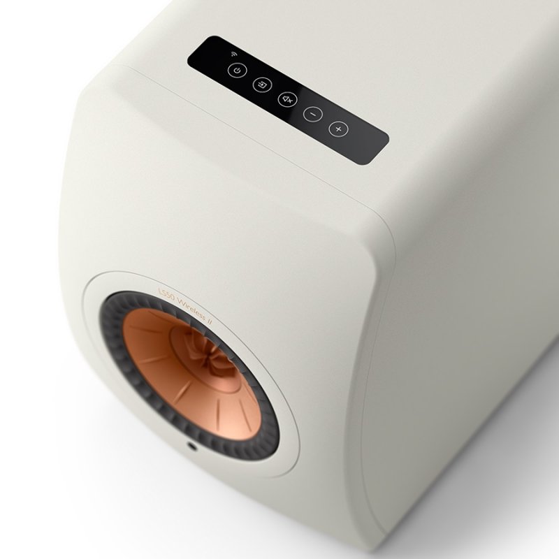 KEF LS50 Wireless II Mineral White — top detail