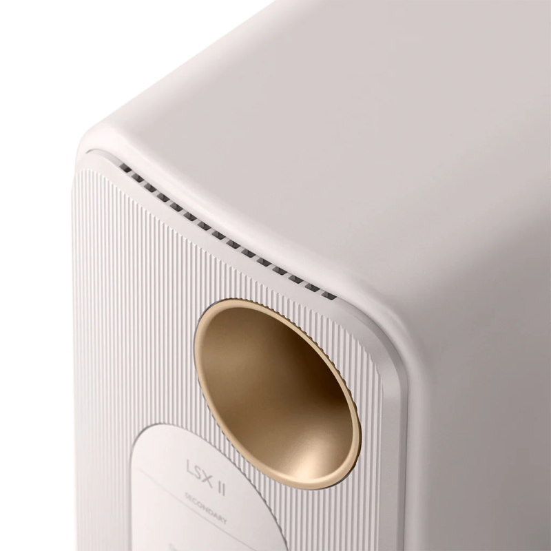 KEF LSX II Cotton White - rear panel detail