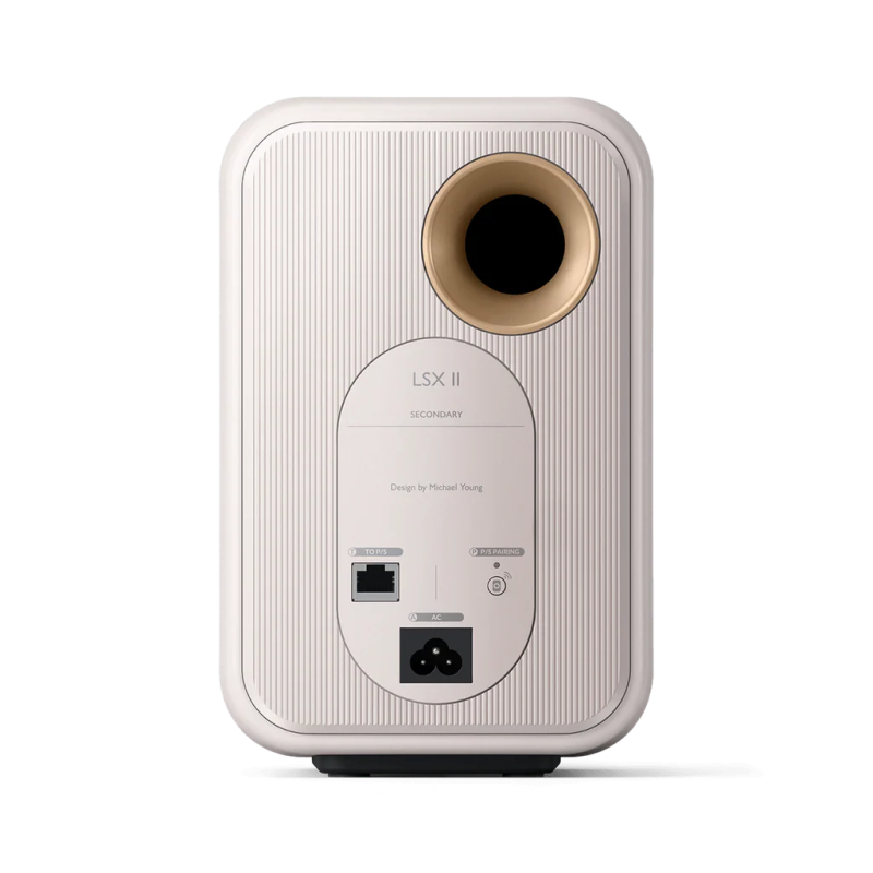 KEF LSX II Cotton White - rear view