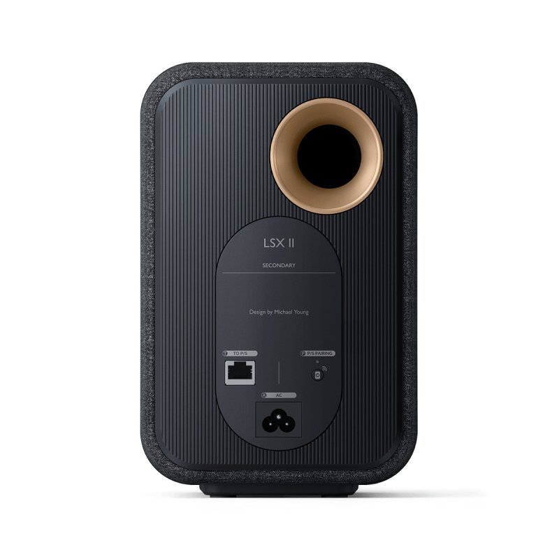 KEF LSX II Carbon Black - rear view