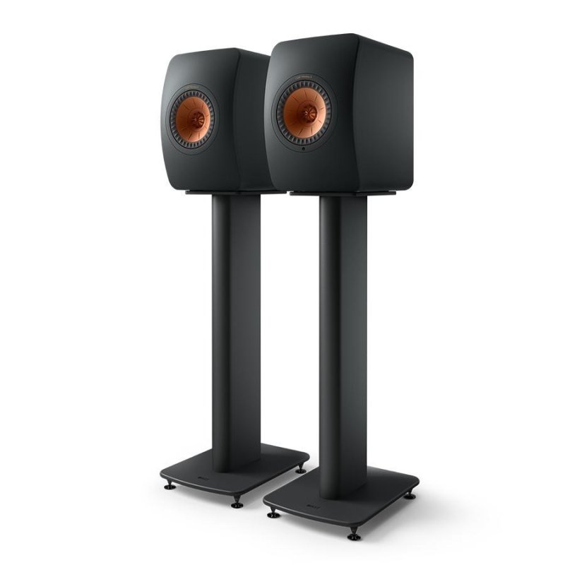 KEF S2 Floor Stand Carbon Black – with KEF LS50 Wireless II