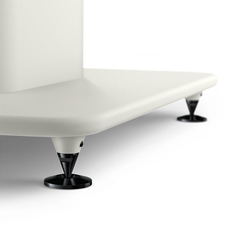 KEF S2 Floor Stand Mineral White – spike and disc detail