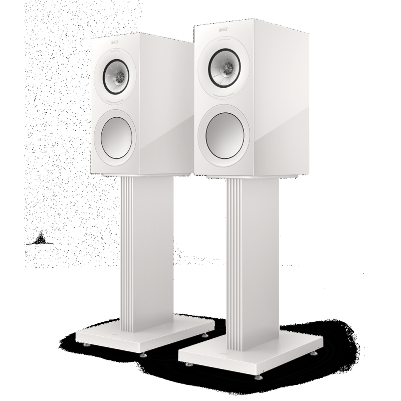 KEF S3 Floor Stand Mineral White with speakers pair