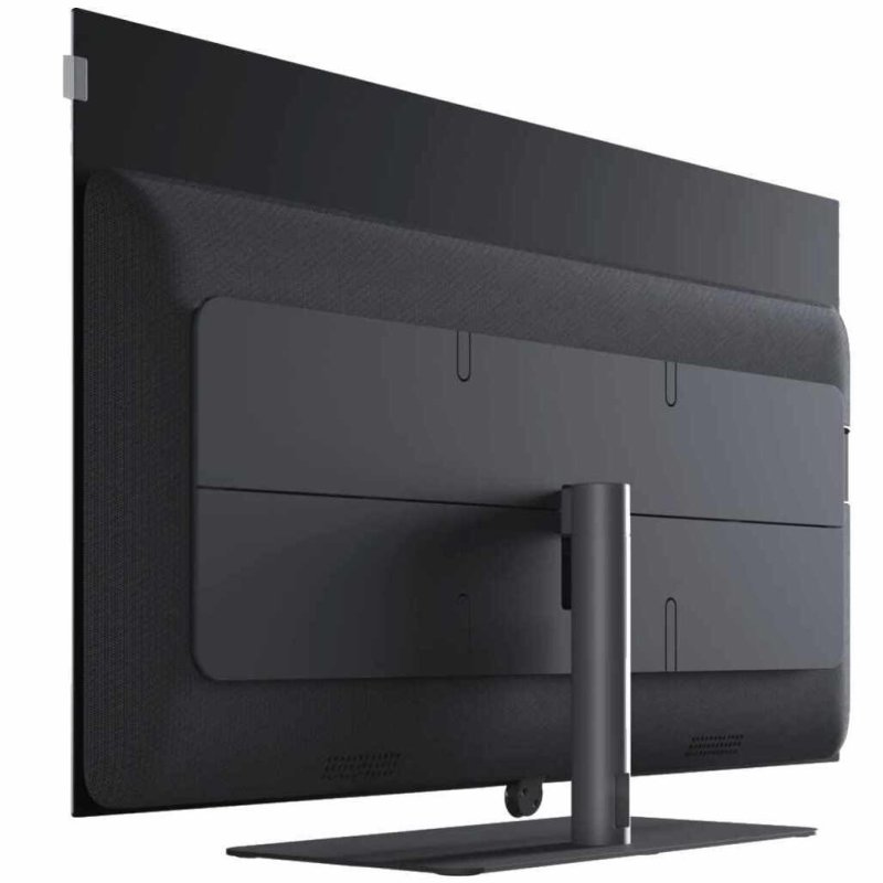 LOEWE Inspire 77 DR+ OLED Television rear view with magnetic cable management covers
