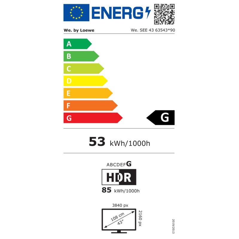 Loewe We. SEE 43 EU energy label