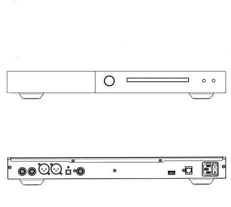 Lyngdorf CD-2 front and rear layout diagram