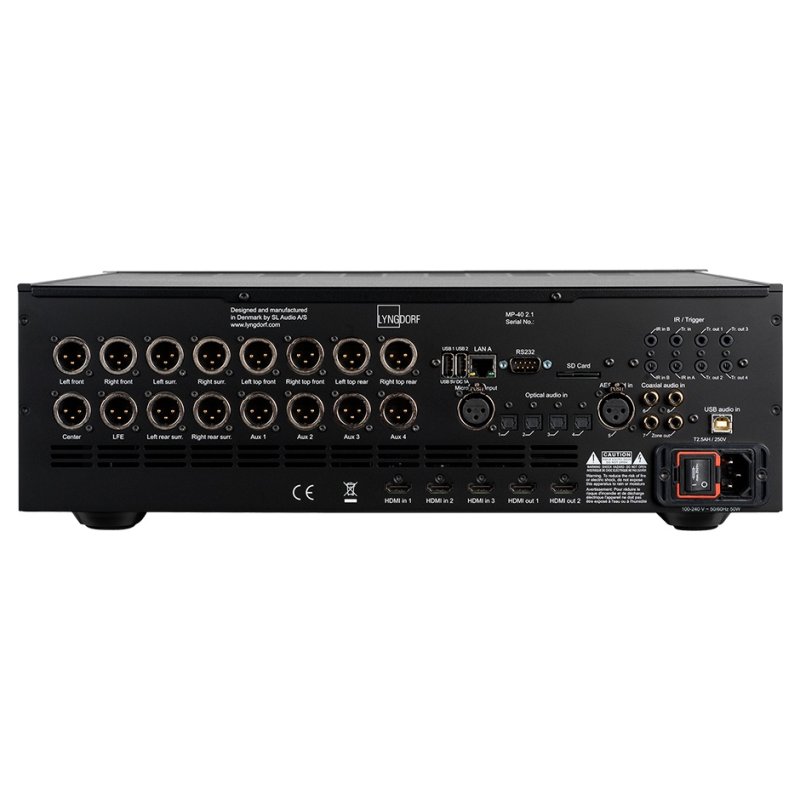 Lyngdorf MP-40 2.1 rear panel connections