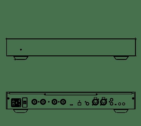 Lyngdorf SDA-2400 front and rear panel layout diagram