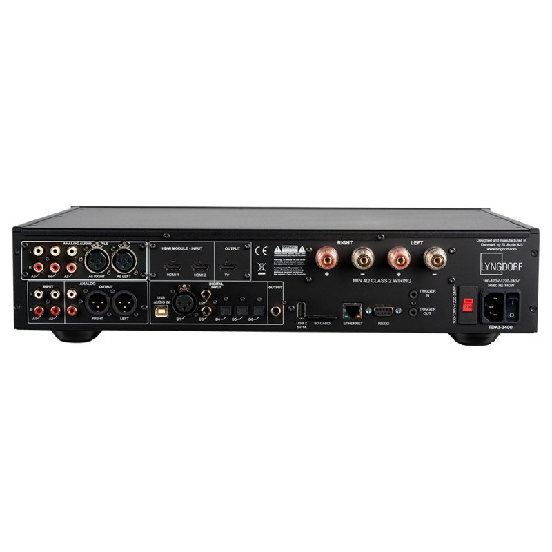 Lyngdorf TDAI-3400 rear panel connections