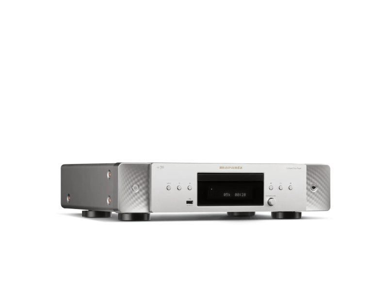 Marantz CD 70 CD Player Silver Gold angled view