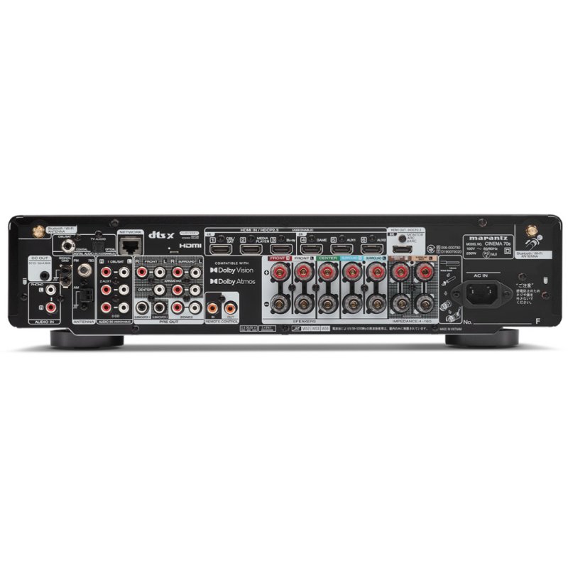 Marantz Cinema 70s 7.2 Channel AV Receiver Black — rear panel connections