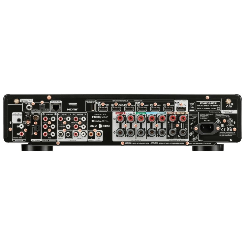 Marantz Cinema 70s Series 2 AV Receiver Black rear connection panel