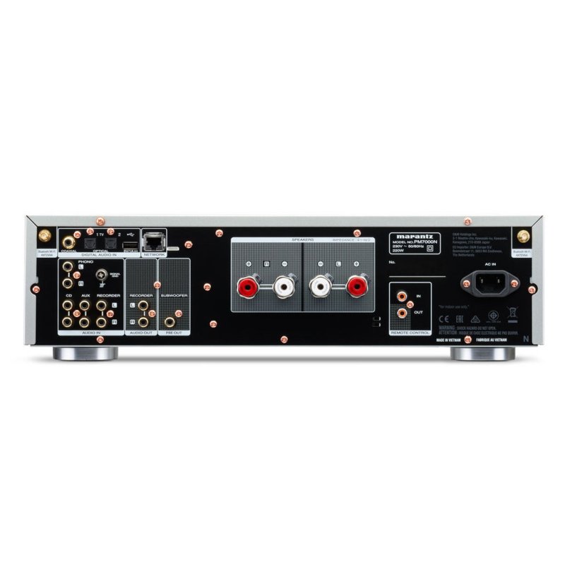 Marantz PM7000N Streaming Amplifier Silver Gold — rear panel