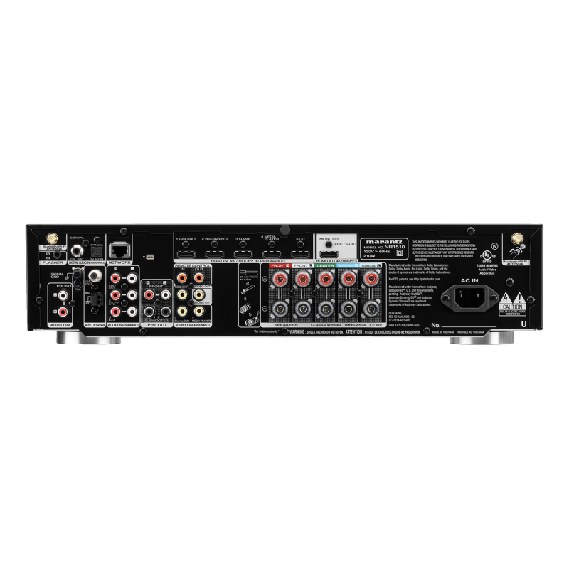 Marantz NR1510 Slim 5.2-Channel AV Receiver - Black — rear panel