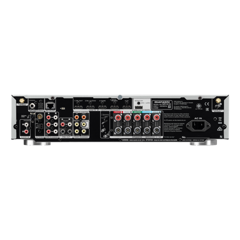 Marantz NR1510 Slim 5.2-Channel AV Receiver - Silver — rear panel