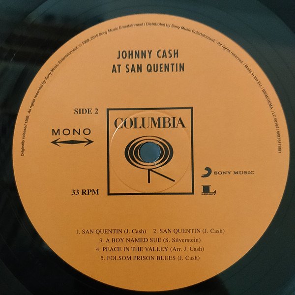 Johnny Cash - At San Quentin (LP) Side 2 label