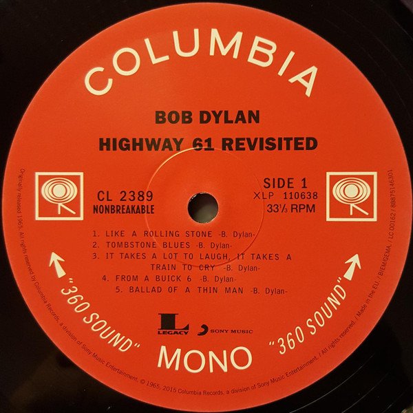 Bob Dylan - Highway 61 Revisited (LP) Vinyl - Record Label