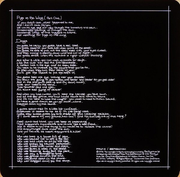 Pink Floyd - Animals - Gatefold Interior Lyrics