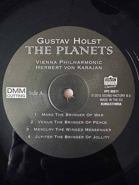 Holst - The Planets (LP) record label Side A
